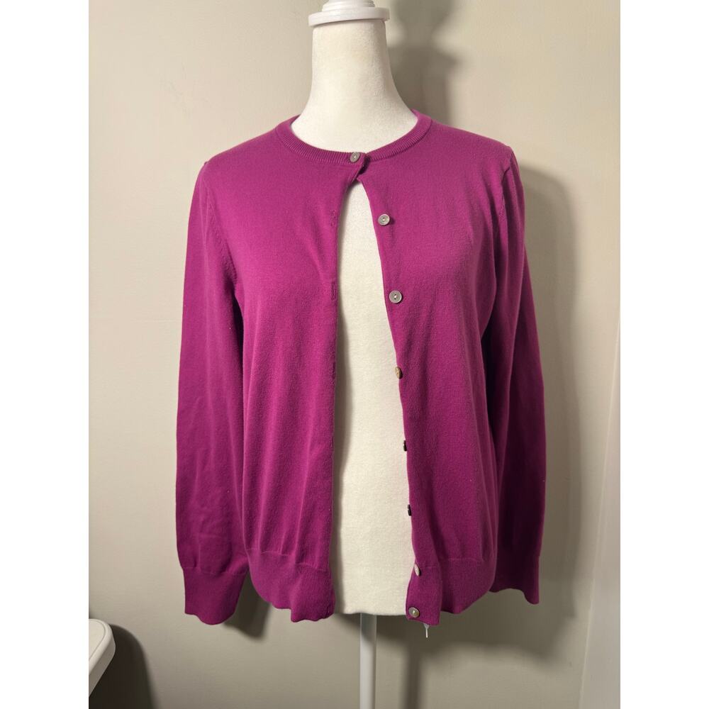 Land's End Purple Button Up Cardigan Sweater Size XS